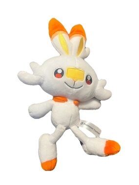 Pokémon White & Orange Scorbunny Plush Stuffed Animal -